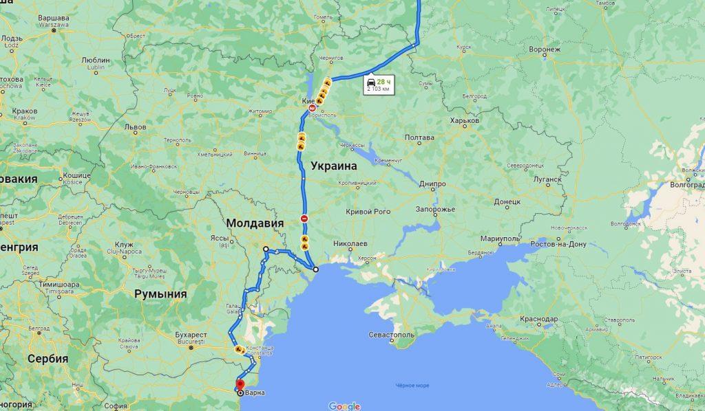 Как доехать до Болгарии на машине через Украину?