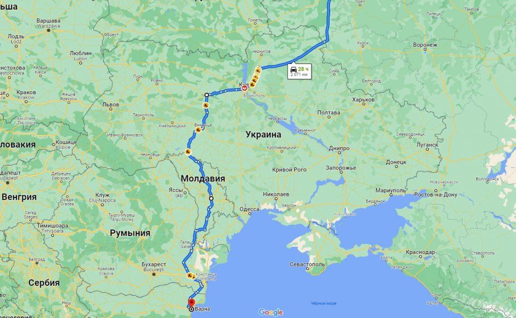 Как доехать до Болгарии на машине через Украину?