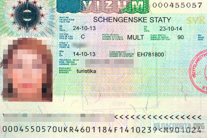 Какая нужна виза в Словакию для россиян? Так выглядит виза в Словакию в паспорте.