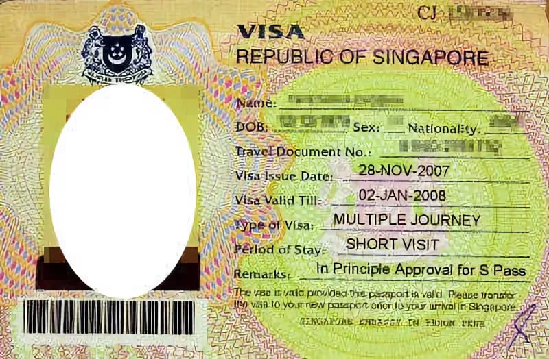 В Сингапур виза нужна. Фото сингапурской визы.